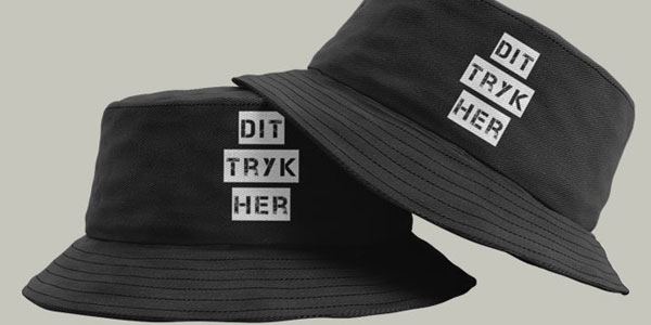 Bøllehat med tryk